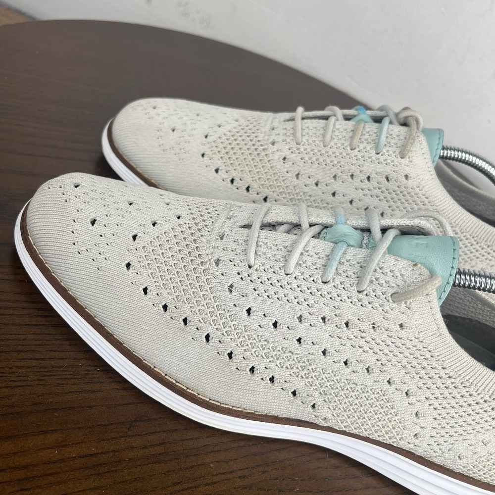 Cole Haan Original Shoes Women's 9 Gray Knit Stitchlite Wingtip Oxford Sneakers - Picture 12 of 16